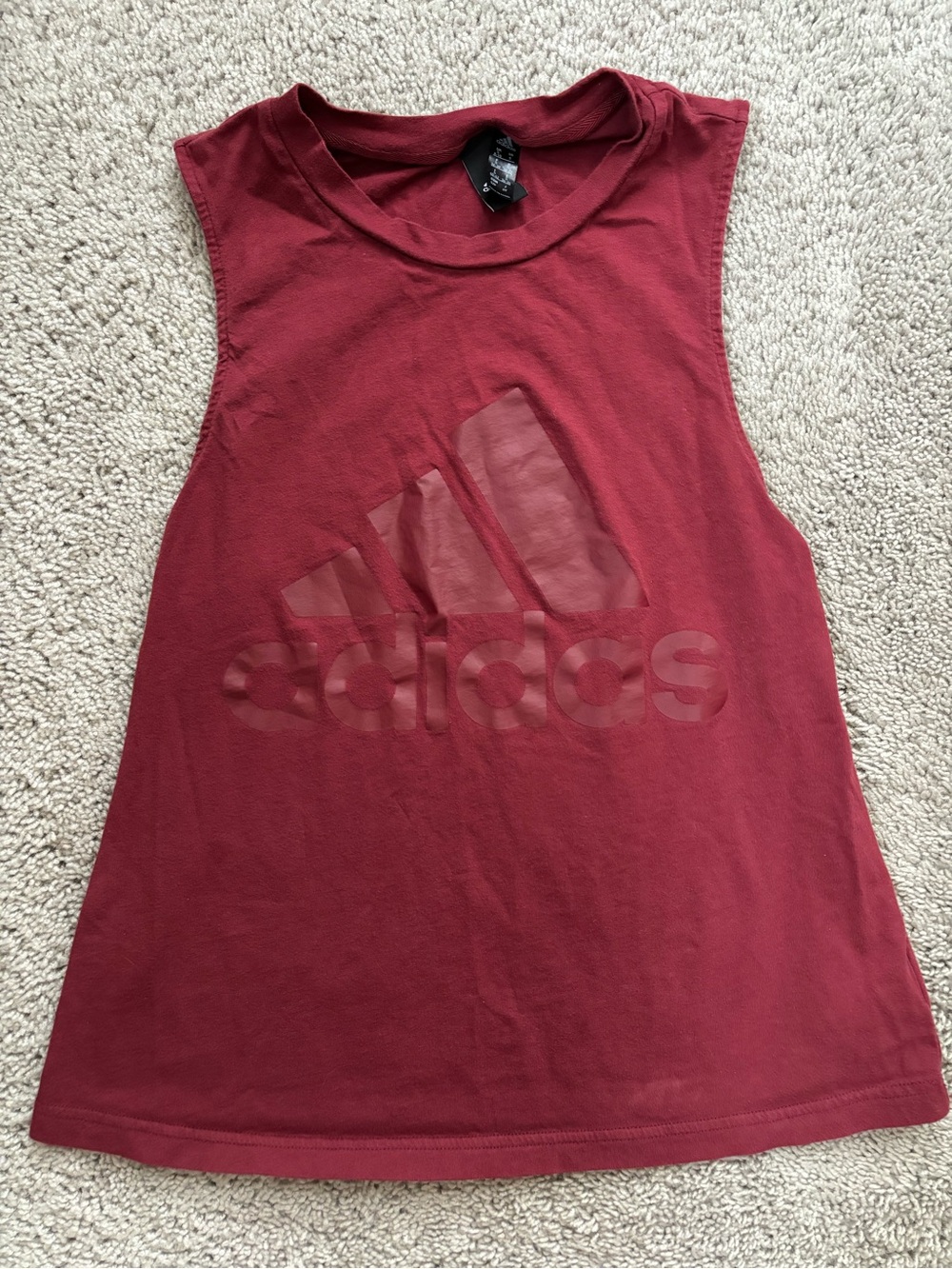 Adidas Women’s Maroon Logo Muscle Tank Top